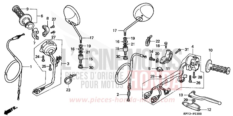 LEVIER DE GUIDON/COMMUTATEUR/ CABLE de City Fly CORSA GREEN (G163E) 1998